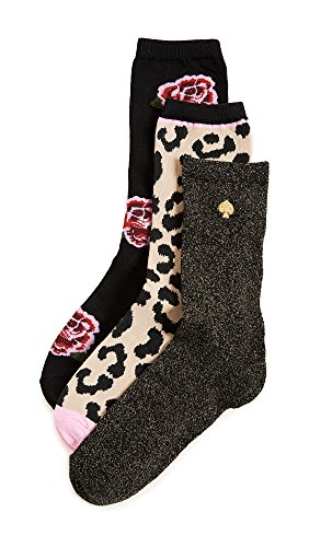 Kate Spade New York Women's Rose 3 Pack Sock Set, Black, One Size von Kate Spade New York