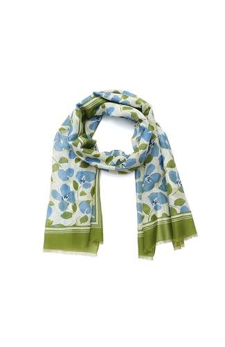 kate spade new york Damen Painterly Bouquet Oblong Schal, Cremefarbener Gedeckter Saphir, Einheitsgröße von Kate Spade New York