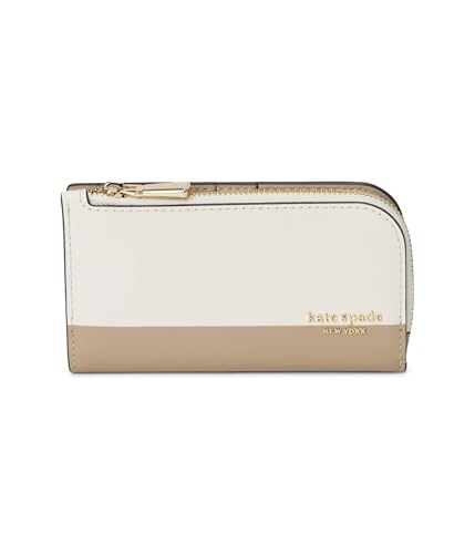 kate spade new york Devin Geldbörse für Damen, genarbtes Leder, klein, schmal, Bifold, Timeless Taupe Multi, Einheitsgröße von Kate Spade New York