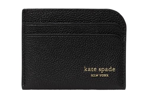kate spade new york Devin Kartenhalter aus genarbtem Leder, Schwarz, Einheitsgröße, Devin Kartenhalter aus genarbtem Leder von Kate Spade New York