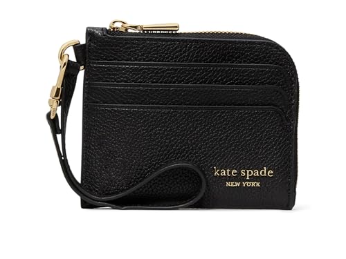 kate spade new york Devin Pebbled Leather Coin Card Case Wristlet, Black von Kate Spade New York