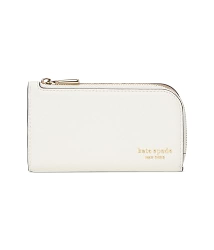 kate spade new york Devin Pebbled Leather Small Slim Bifold Wallet Cashew Milk von Kate Spade New York