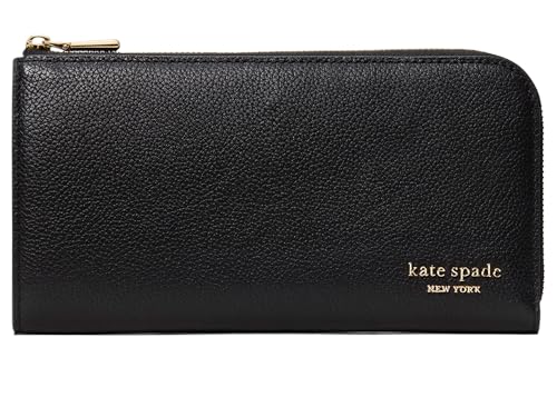 kate spade new york Devin Pebbled Leather Zip Around Continental Wallet, Black von Kate Spade New York