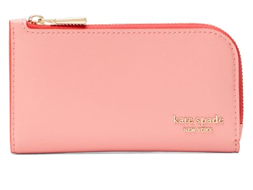 kate spade new york Devin Geldbörse für Damen, genarbtes Leder, klein, schmal, Bifold, Sonnenuntergang in Korallenrot, Einheitsgröße von Kate Spade New York