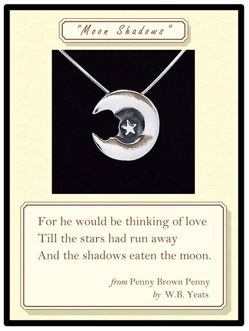 Yeats, Gedicht Über Liebe, Anhänger, Zitat Mondschatten, Stern, Bedeutung Der Geschenk Für Frau, W B Yeats Poesie von KateConnollyJewelry