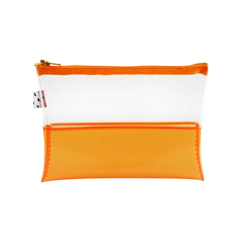 Klare & Orange Vinyl Tasche | Neon Gelee Beutel Pvc Kunststoffreißverschlussbeutel von KateCornShop
