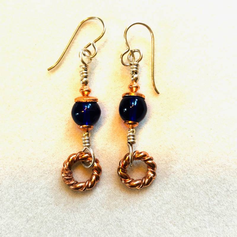 Kobaltblau Und Kupfer Ohrringe Kate Drew-Wilkinson von KateDW