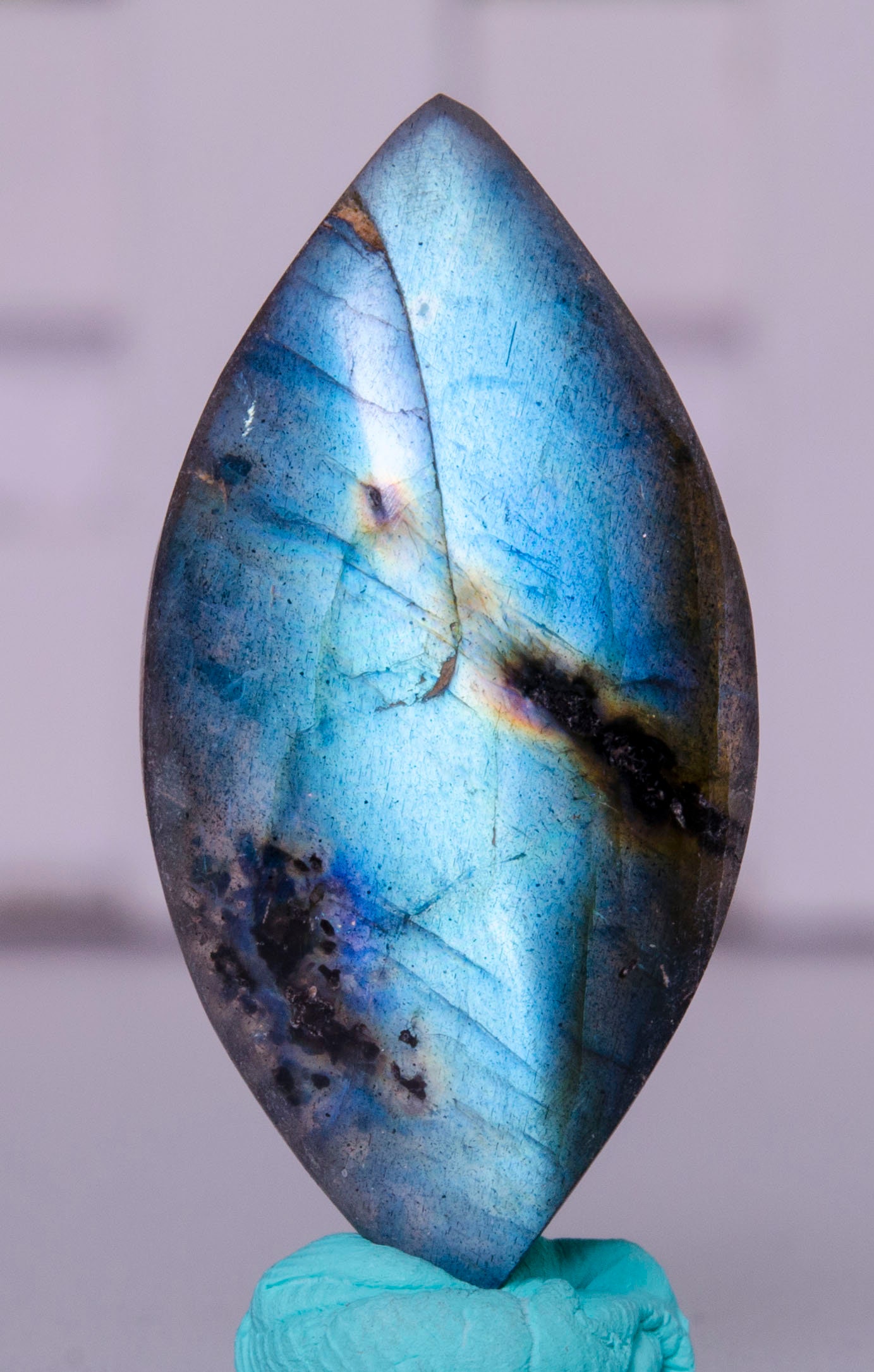 Labradorit Deep Sky Blue Flash Seltener Naturstein Polierte Perlenstein Scheibe Für Schmuckherstellung-Dekor-Anhänger-Halskette-Armband-Geschenk Sie von KateGemStones
