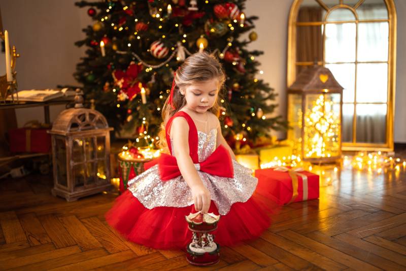 Kleinkind Kleid Mit Tüll Tutu Rock - Weihnachten Rot Pailletten Mädchen, Urlaub Kind Kleid- 1st Geburtstag von KatePrincessDress