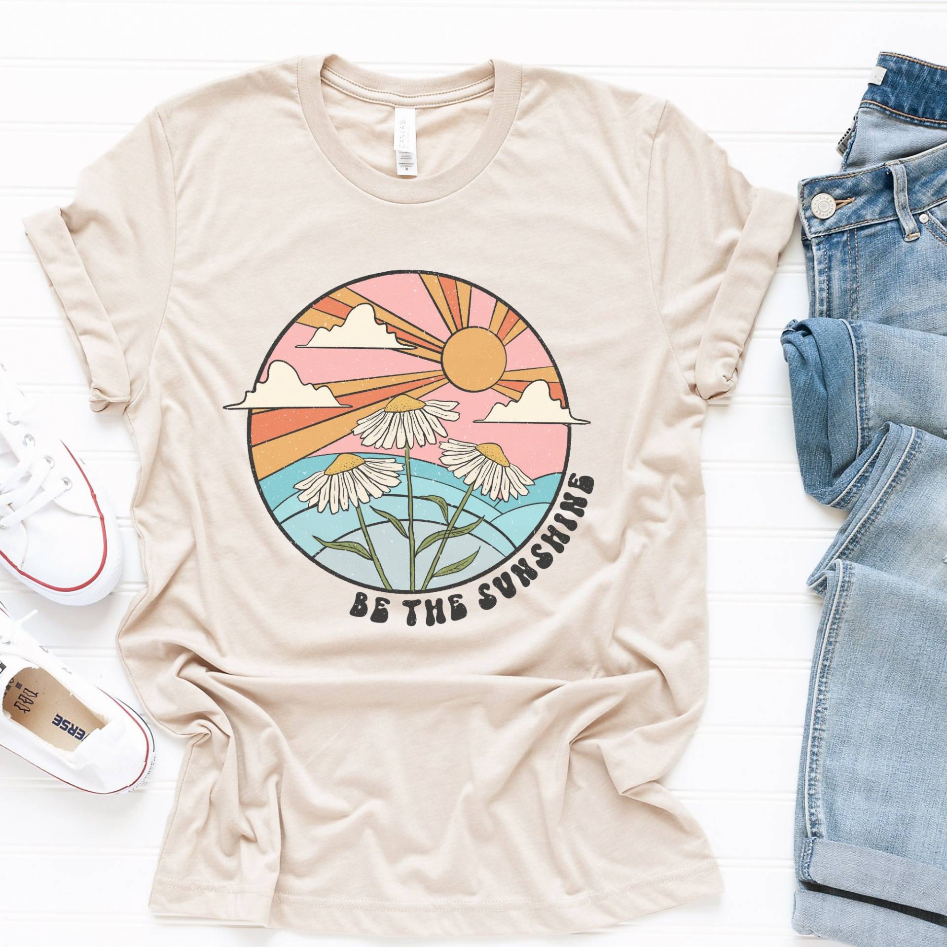 Sei Das Sonnenschein-T-Shirt, Boho-Sommer-T-Shirt, Boho-Gänseblümchen-T-Shirt, Retro-T-Shirt Für Frauen, Sonnenschein-Grafik-T-Shirt, Sommer von KateTeesCollection