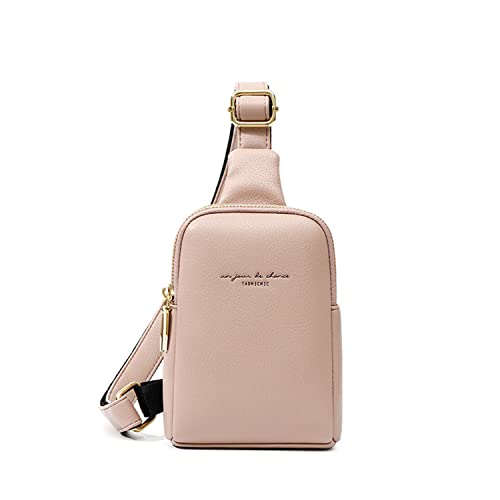 Katech Brusttasche Damen PU Leder, Crossbody Bag, Schultertasche Damen, Mini Tasche für Handy 6,7 Zoll, Schlüssel, Geldbörsen für Münzen, Kleine Umhängetasche Damen für Alltag/Reisen/Sport, Rosa von Katech