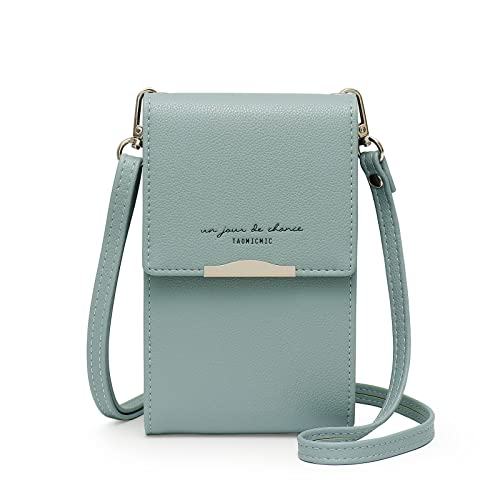 Katech Handtasche Damen Kleine, Multifunktionale Handytasche Citytasche Schultertasche mit Vielen Fächern und Kartenfächer, Crossbody Tasche für Damen (Graublau) von Katech