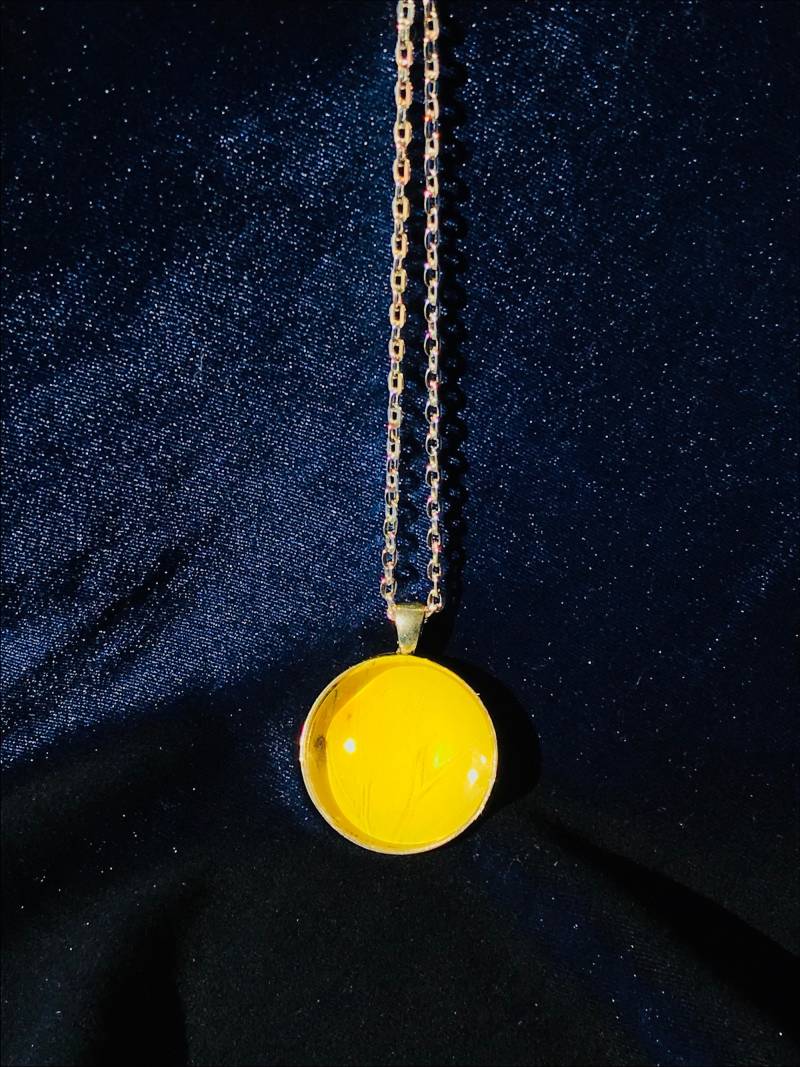 Echter Konserviertes Gelbes Schmetterlings-Anhänger-Collier Echter Konserviertes Gelbes Schmetterlings-Anhänger-Collier von KatekaisAlchemy