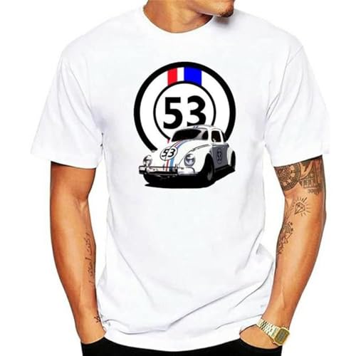 Malloy Men t-Shirt Herbie 53 The Love Bug Tshirt White 3XL White XXL Color M von Katelyn