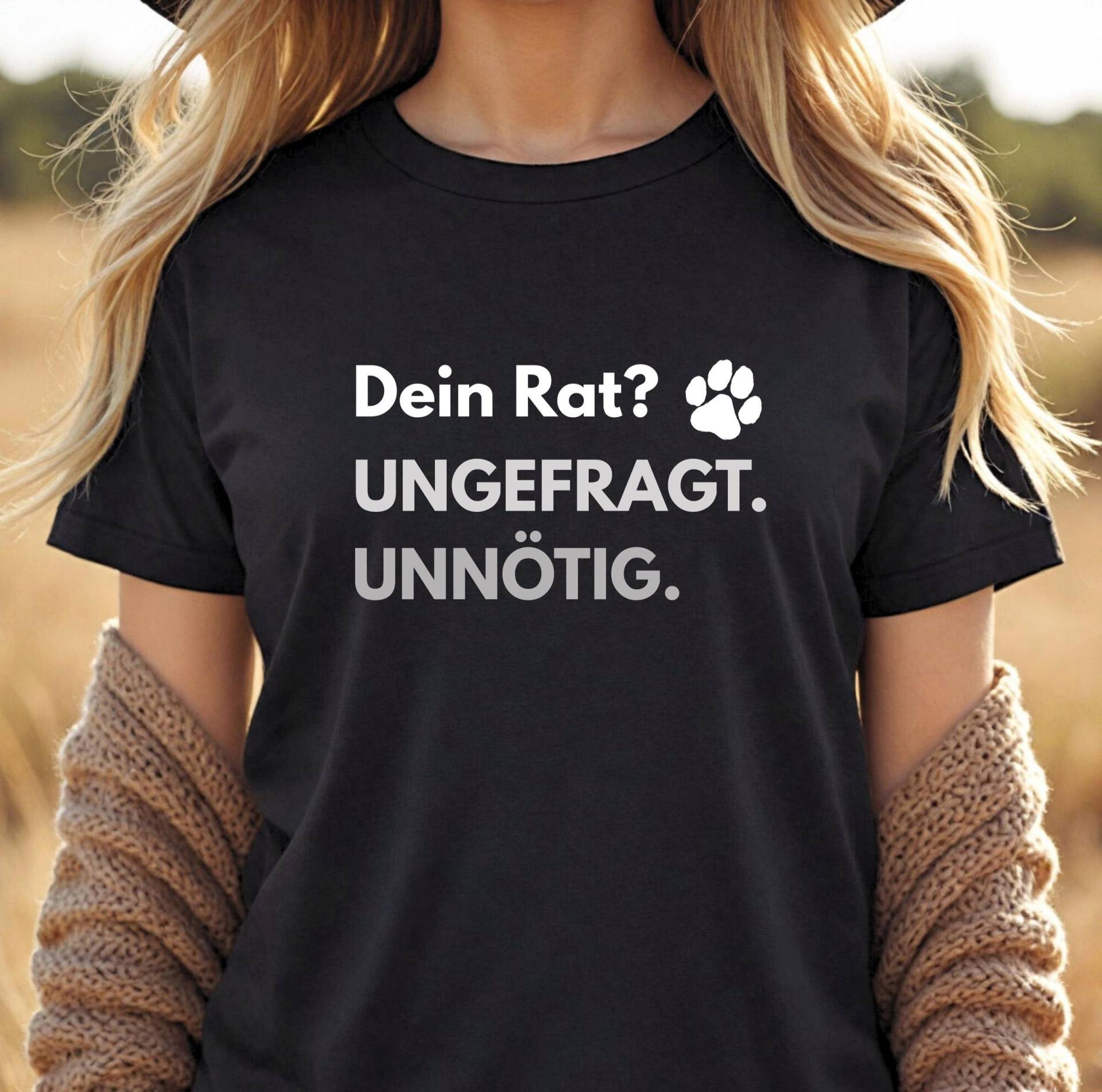 Schwarzes T-Shirt Fürs Hundetraining, Aus Baumwolle Für Männer Und Frauen, Shirt Ungefragte Ratschläge in Der Hundeerziehung, S-2xl von KatesPrintDesign