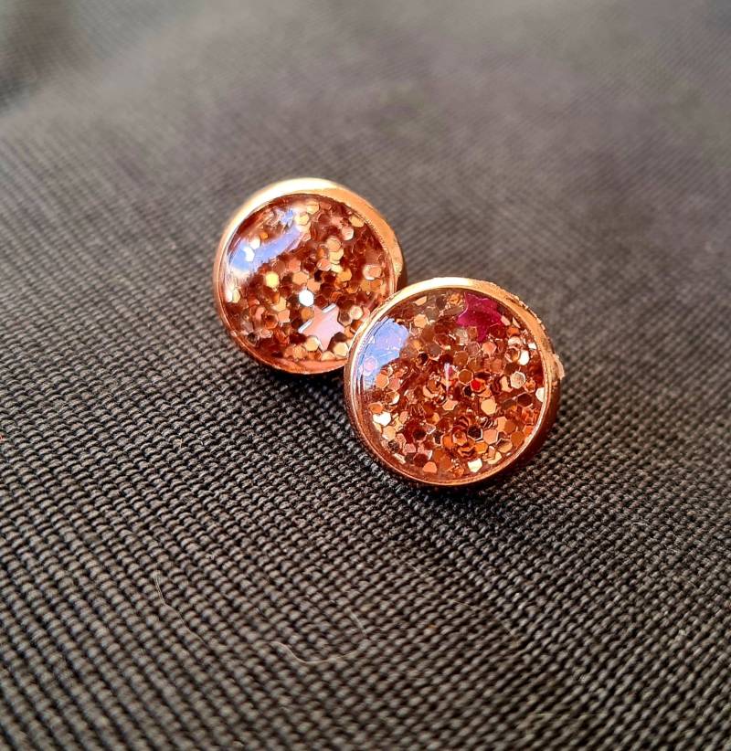 Ohrstecker Gold Glitzer von KathKreativ