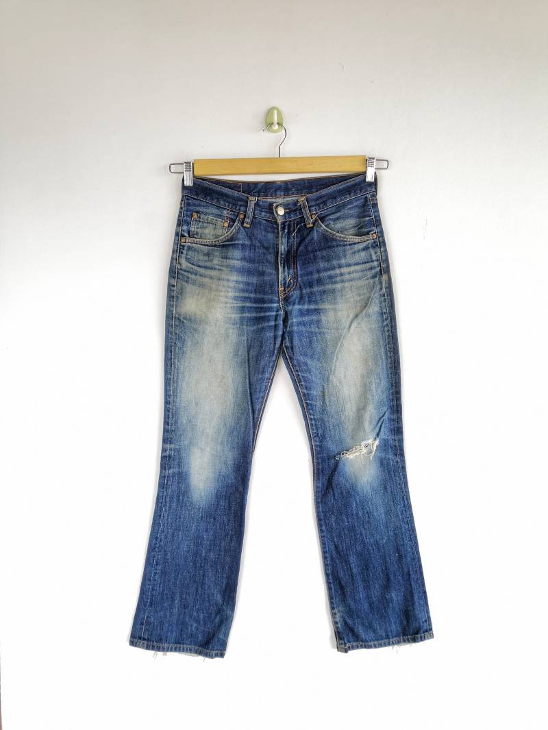 W31 Vintage Levi's 517 Schlaghose Y2K Frauen Distressed High Wasited Hose Levis Boot Cut Ausgestelltes Denim Mom Jeans Größe 31x28 von KatherineLuxuryShop