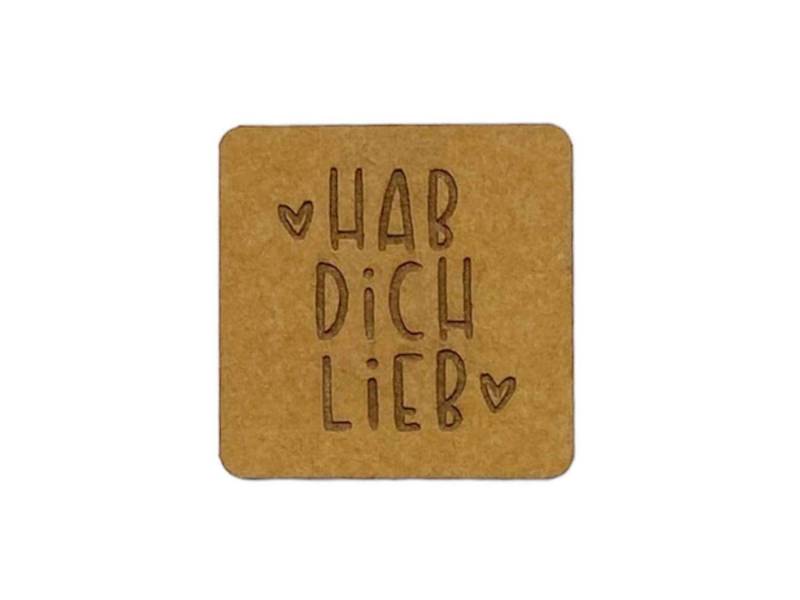 5x Snappap Label - Quadrat Hab Dich Lieb von KathiKunterbuntShop
