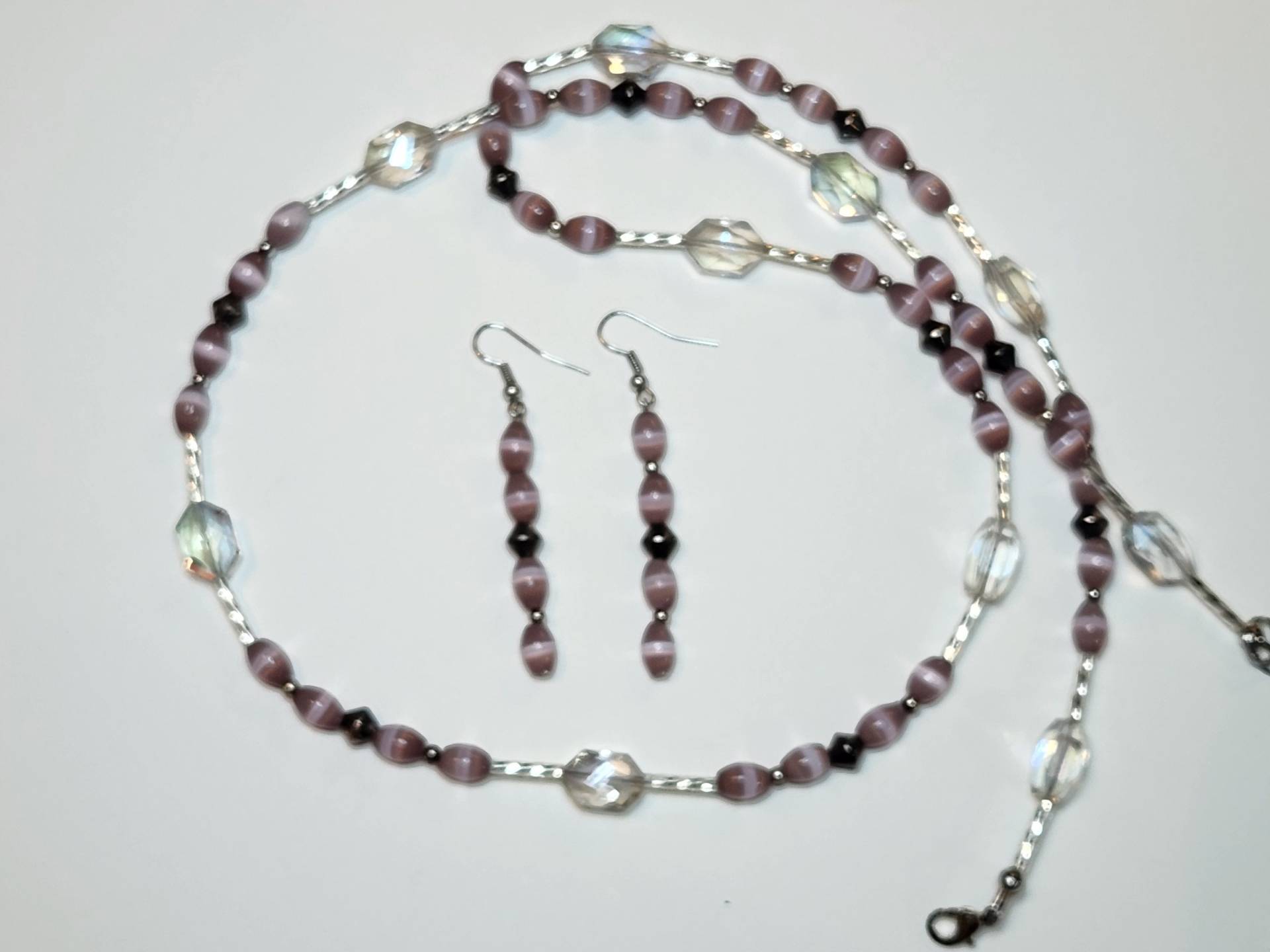 Silber & Lavendel Halskette Und Ohrring Set | N27 Silber & Lavendel Halskette Und Ohrring Set | N27 von KathiesJewelryDesign