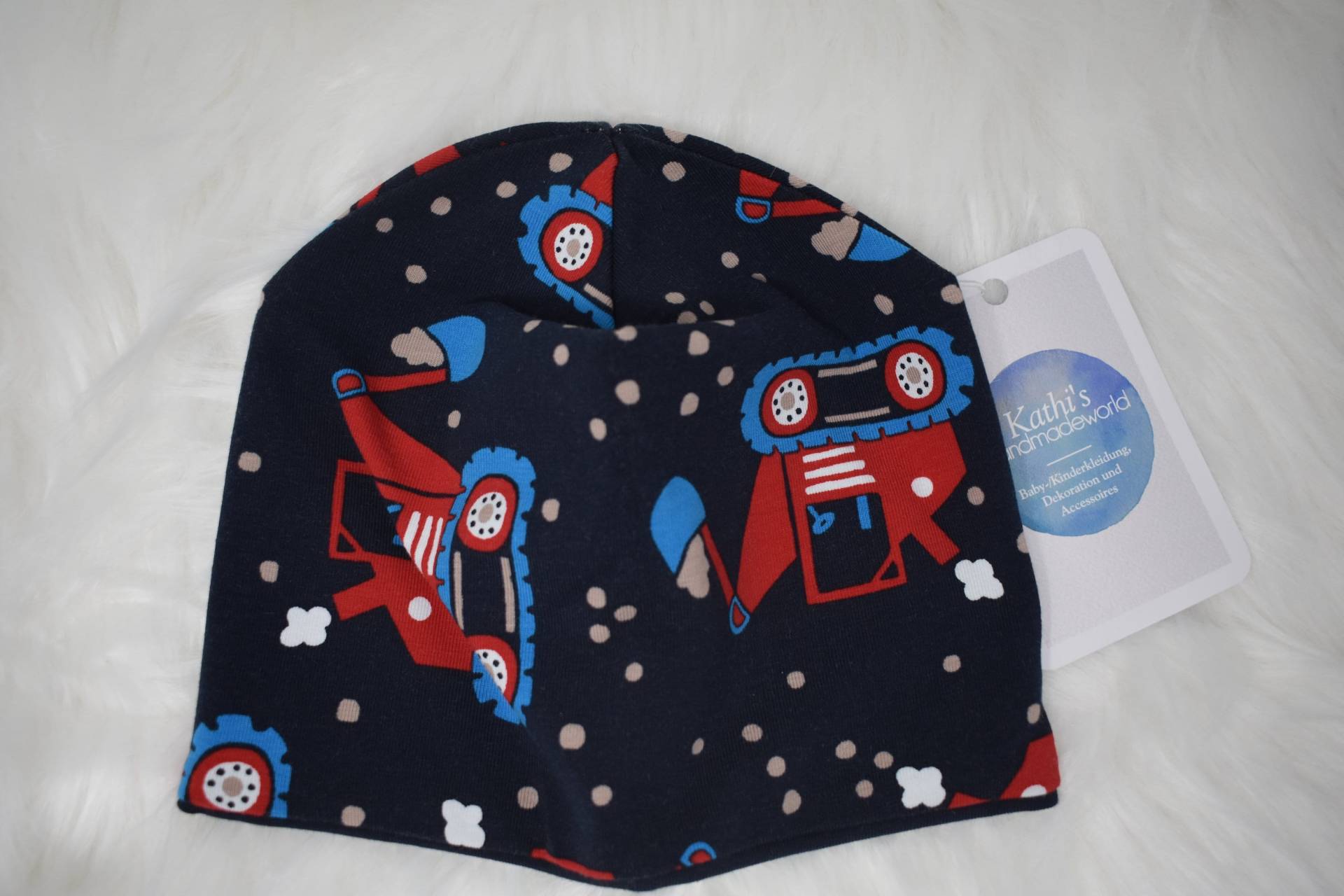 Beanie "Bagger - Rot" von KathisHandmadeworld