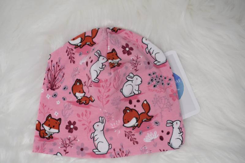 Beanie "Fuchs Und Hase - Rosa" von KathisHandmadeworld
