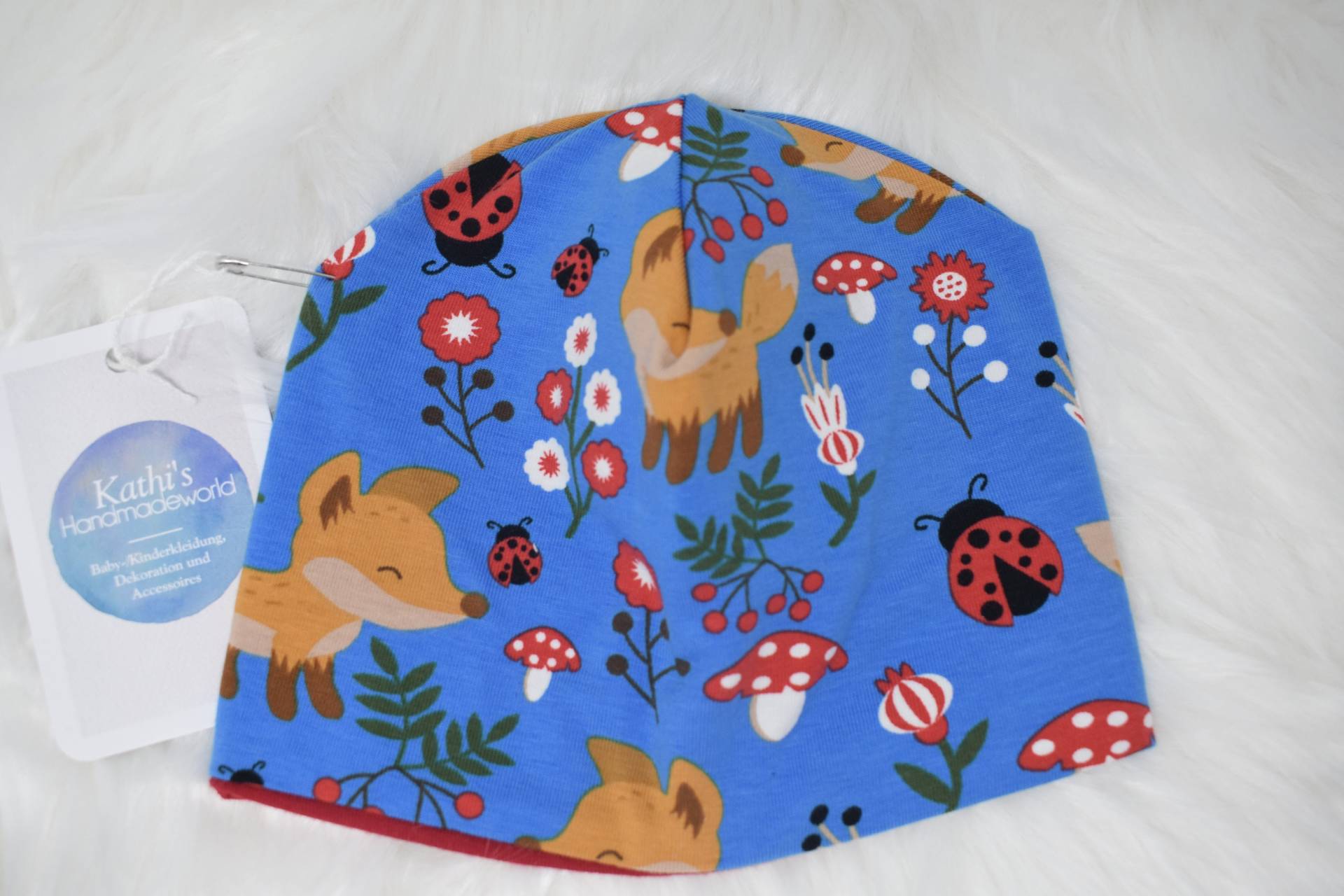 Beanie "Kleiner Fuchs - Blau" von KathisHandmadeworld