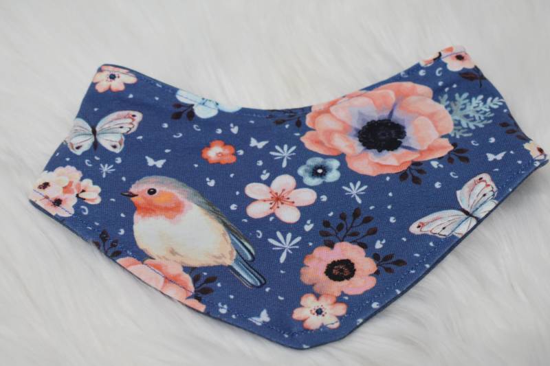Halstuch "Rotkehlchen - Jeansblau" von KathisHandmadeworld