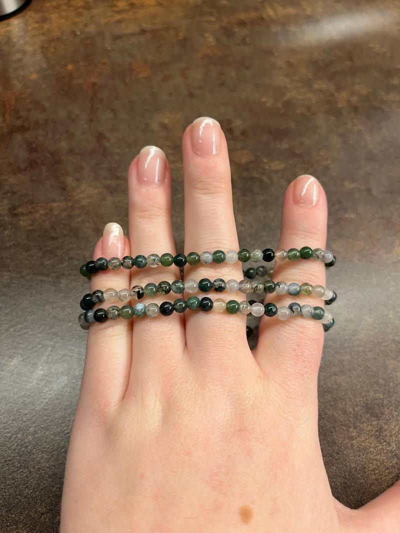 Wunderschönes Moosachat Kugel Armband von Kathisschmuck