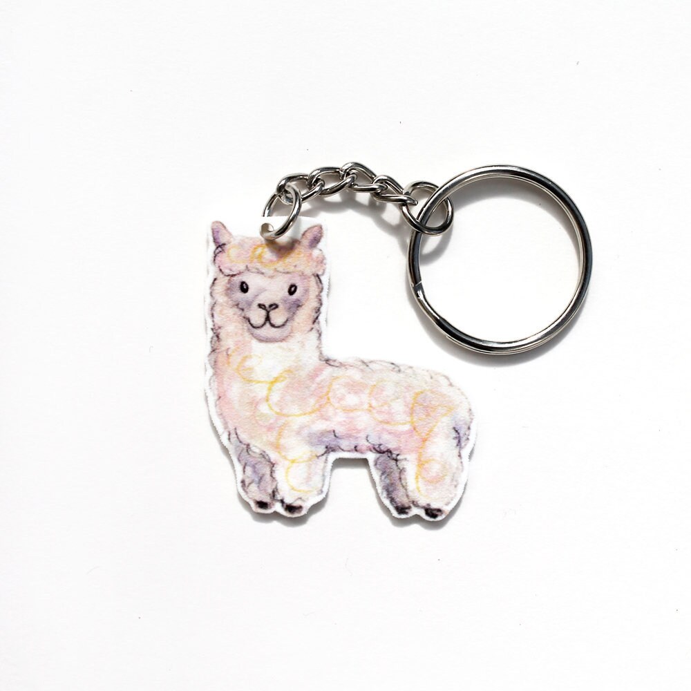 Lama/Alpaka Schlüsselring Schlüsselanhänger Lama/Alpaka Schlüsselring Schlüsselanhänger von KathleenIllustration
