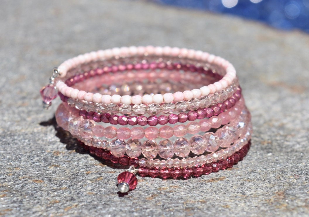 7 Schicht Kristallarmband, Rosa, Pflaume, Glanz, Swarovski Crystals, Silber, Multi-strang Kristallarmband 7 Schicht Kristallarmband, Rosa, Pflaume, Glanz, Swarovski Crystals, Silber, Multi-strang Kristallarmband von KathleenWrightDesign