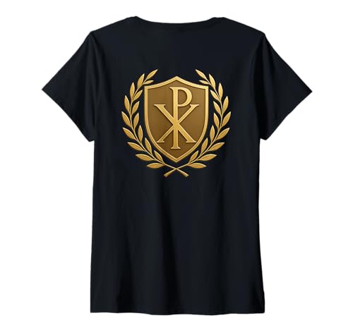 Damen Chi Rho: christliche katholische Symbole T-Shirt mit V-Ausschnitt Damen Chi Rho: christliche katholische Symbole T-Shirt mit V-Ausschnitt von Katholische Hemden und Geschenke