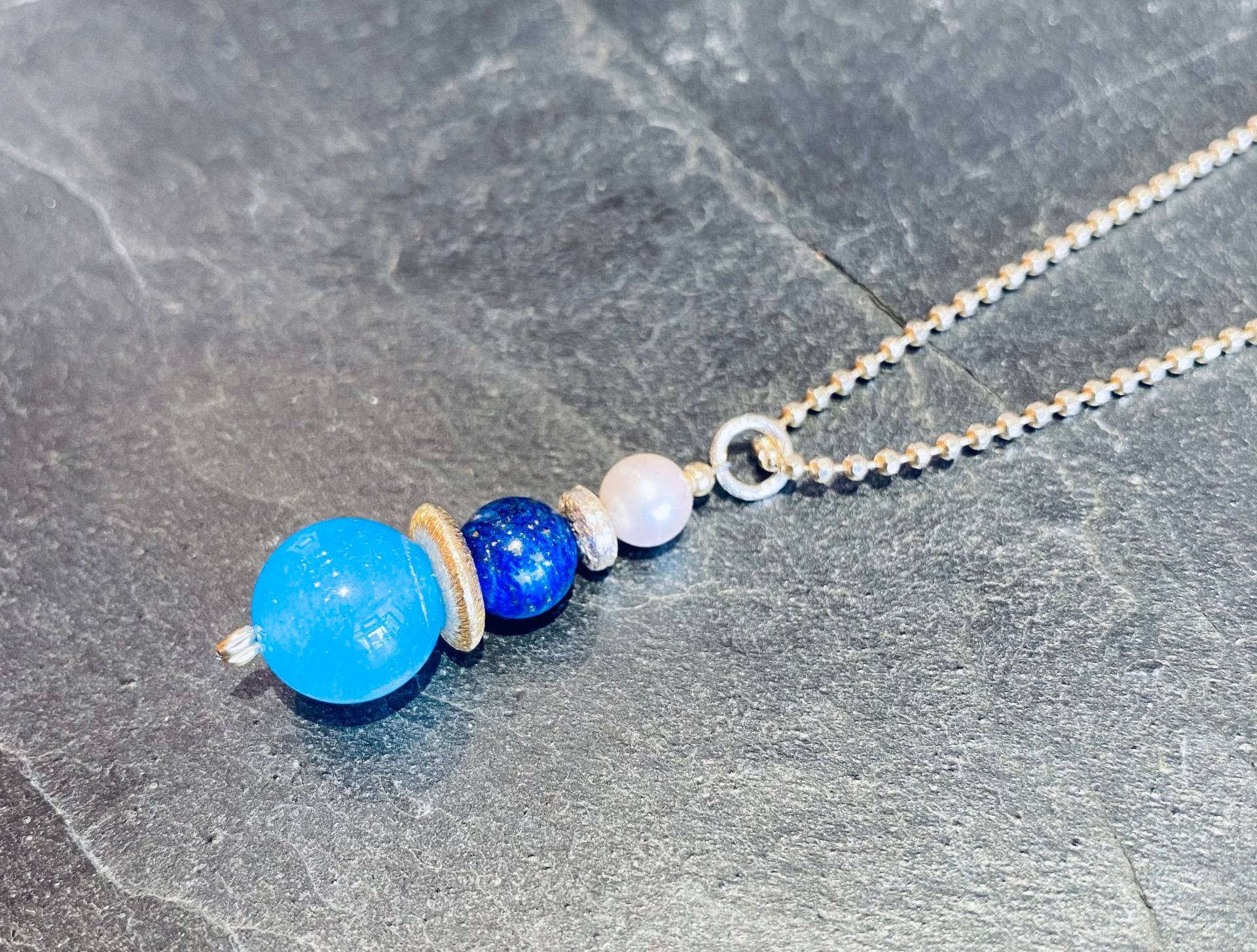 Anhänger Lapislazuli Perle Achat Anhänger Lapislazuli Perle Achat von KathrinsKettenkram
