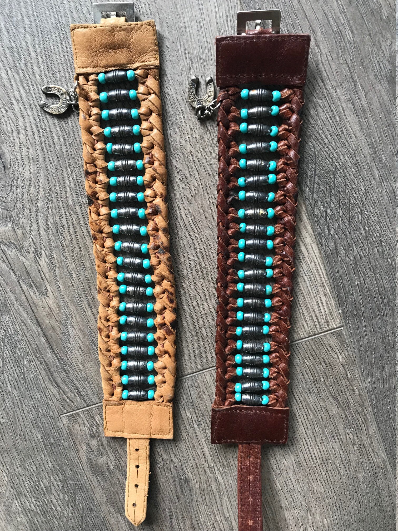 Western Leder, Silber, Türkis Armband von KathySolomon