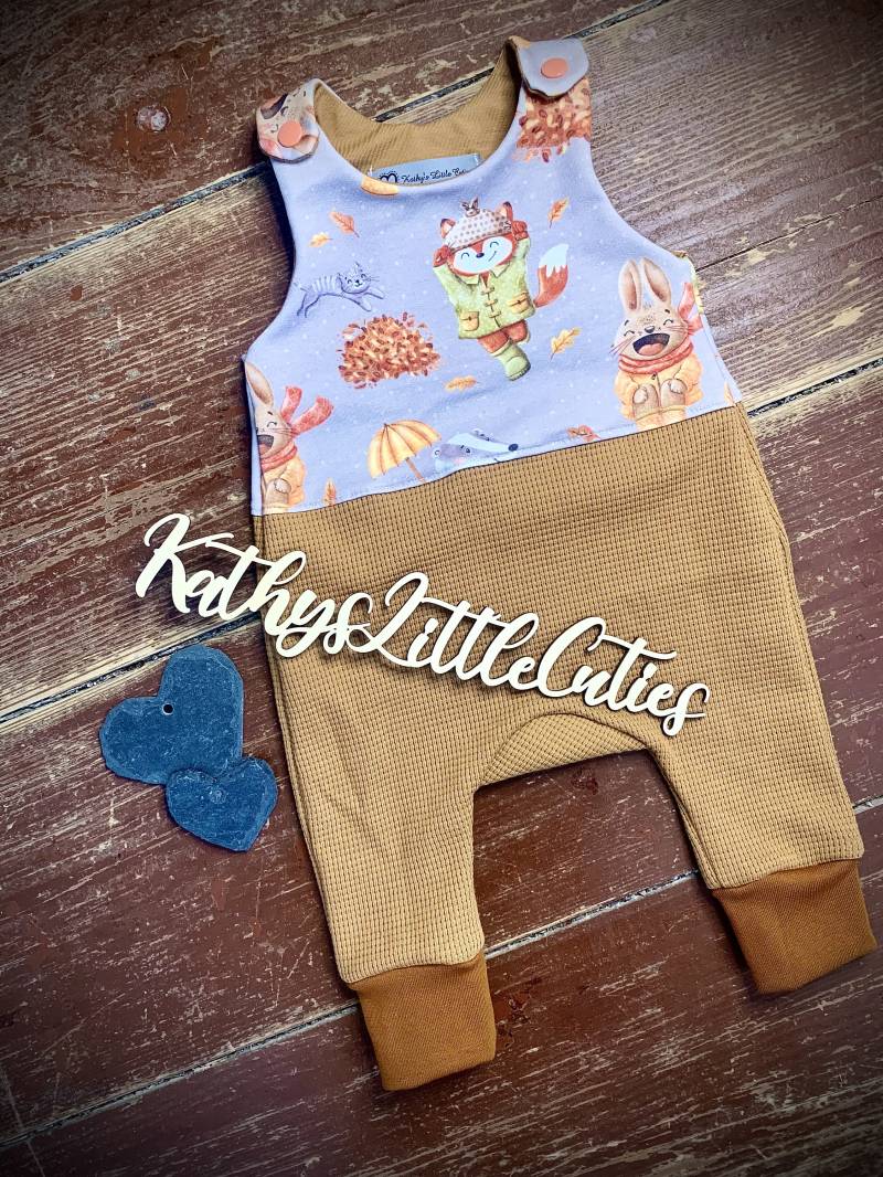 strampler „Herbsttiere" von KathysLittleCuties