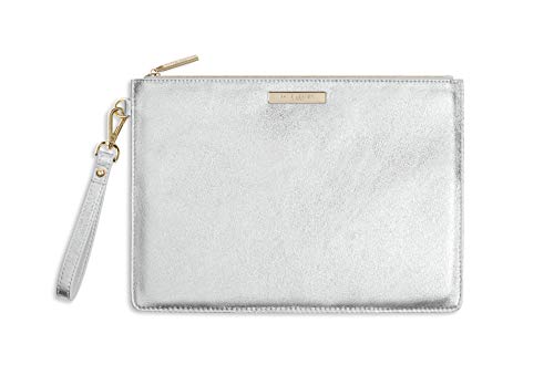 Katie Loxton Luxe Damen-Clutch-börse, veganes Leder, mittelgroÃŸ, Metallic Silber von Katie Loxton