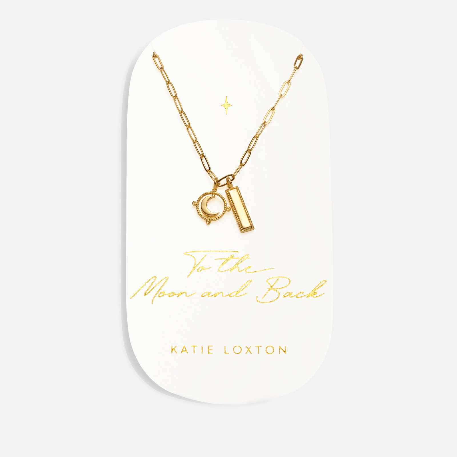 Katie Loxton To The Moon & Back Carded Charm 18-Karat Gold-Plated Necklace von Katie Loxton