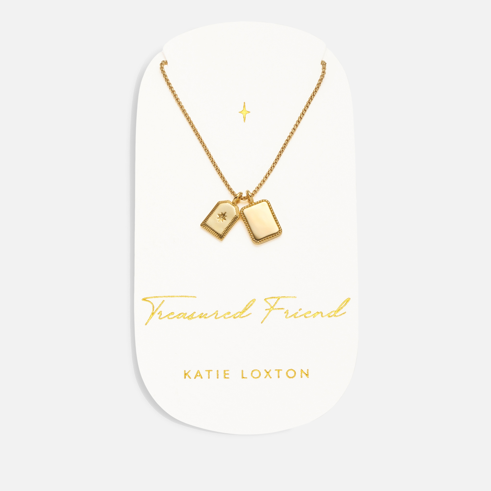 Katie Loxton Treasured Friend Carded Charm 18-Karat Gold-Plated Necklace von Katie Loxton