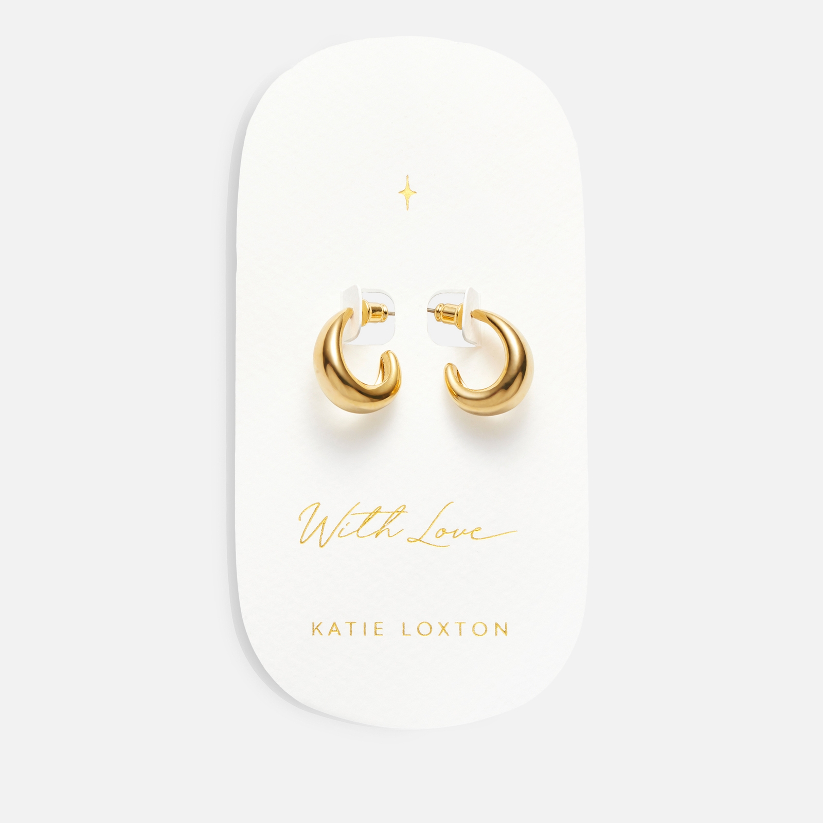 Katie Loxton With Love Signet 18-Karat Gold-Plated Hoop Earrings von Katie Loxton
