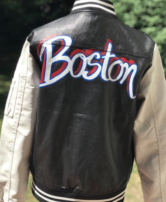 Ausverkauft Boston - Custom City Handbemalte Jacke Ausverkauft Boston - Custom City Handbemalte Jacke von KatieBlueArt