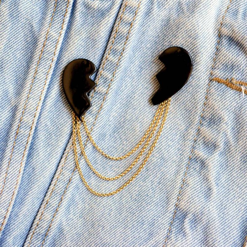 Gebrochenes Herz Kragen Pins | Glas Freundschaft Anstecknadeln Treasures Kollektion von KatieKismet