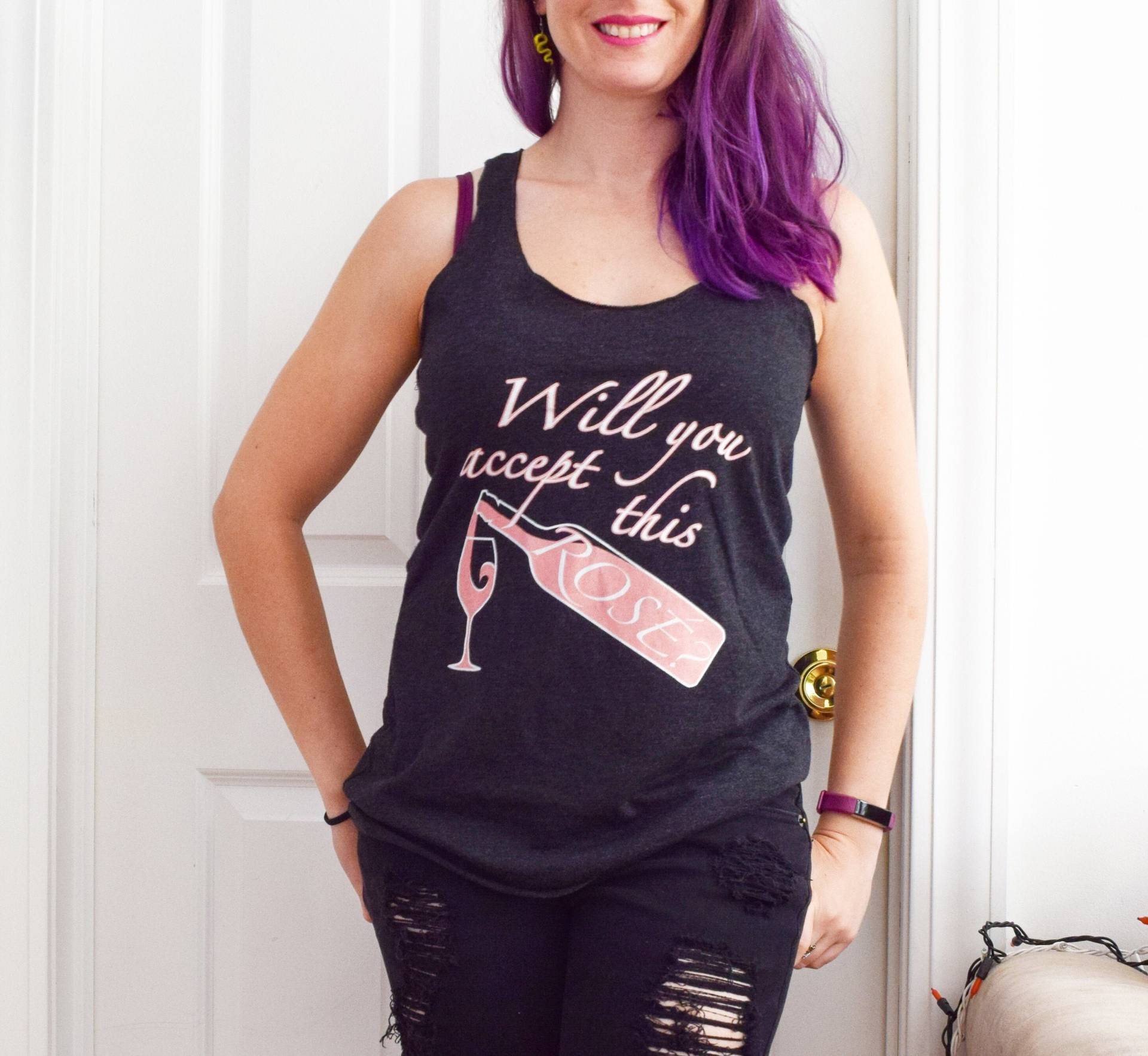 Willst Du Diese Rose/Bachelorette Tank Top Damen Racerback Annehmen Willst Du Diese Rose/Bachelorette Tank Top Damen Racerback Annehmen von KatieWalshArt
