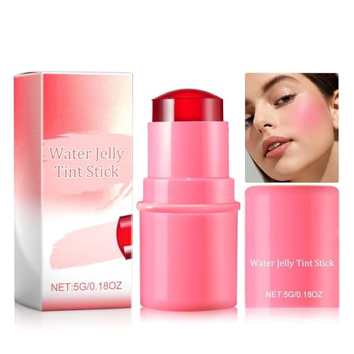 Katiluxiya Cooling Water Jelly Blush Stick, Milk Jelly Blush, Water Jelly Tint Stick, Multi-Use Cheek and Lip Tint-Chill Red Water Jelly Stain Lip Gloss (Red, Stain) von Katiluxiya