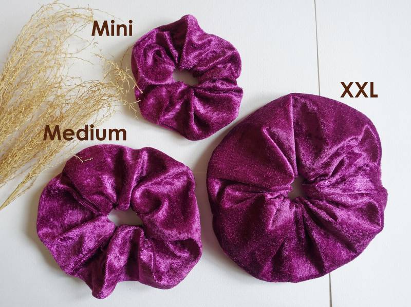 Scrunchie Violett Lila Pannesamt Großer Zopfhalter | 3 Größen von KatinkaShop