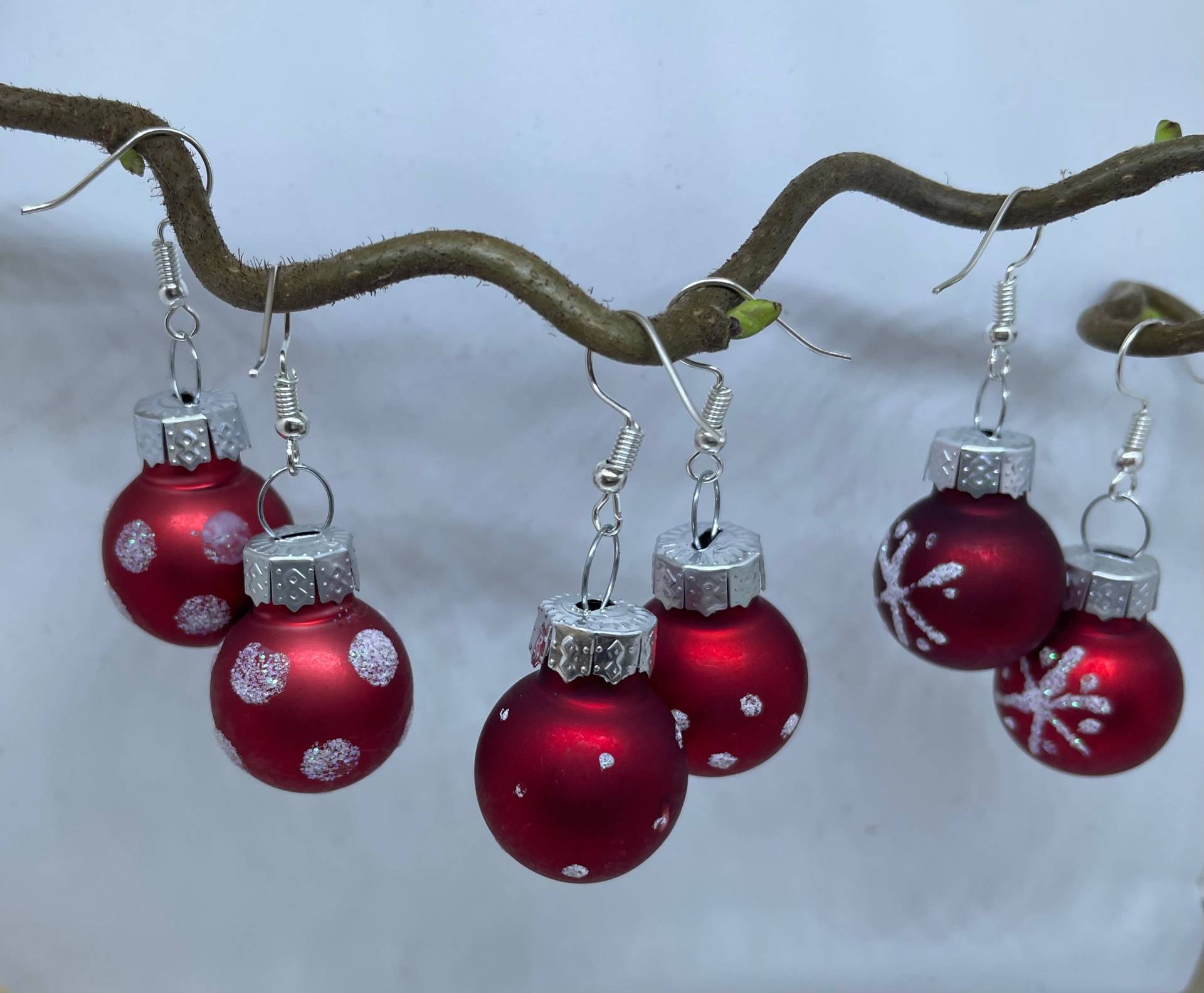 Ohrringe Weihnachten Weihnachtskugeln Kugeln Glas Ohrringe Weihnachten Weihnachtskugeln Kugeln Glas von KatinkasWunderlampen