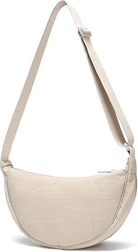 Crossbody Bag Damen, Halbmond Tasche Damen, Shoulder Bag Women, Handtasche Damen Klein, Bauchtasche Damen, Tasche Crossbody Bag mit Verstellbarer Schultergurt, für Büro, Schule, Einkauf (Weiß) von Katleay