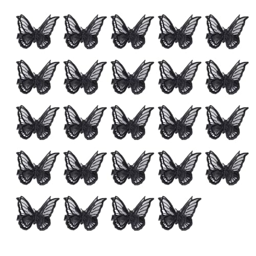 24Pcs Schmetterling Haar Clips Doppelschicht Funkelnde Helle Farbe Frauen Haarspangen Haarnadeln Frisur Dekorationen von Katolang