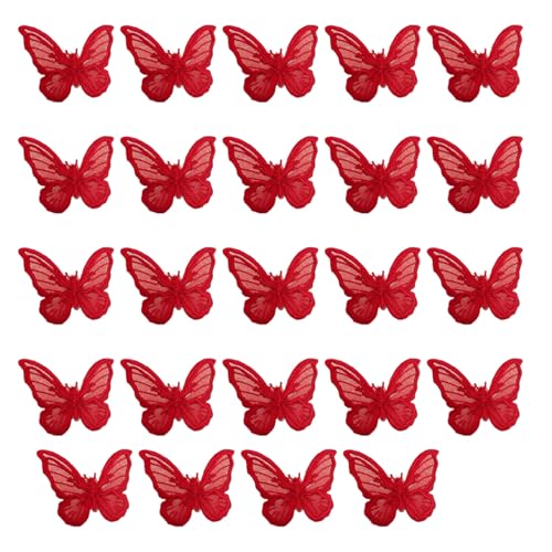 24Pcs Schmetterling Haar Clips Doppelschicht Funkelnde Helle Farbe Frauen Haarspangen Haarnadeln Frisur Dekorationen von Katolang