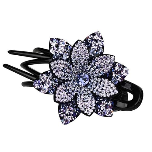 Anti-Rutsch-Zahn Temperament Exquisite Haarspange Glänzende Strass Elegante Blume Dekor Haarnadel Haar Zubehör Haarspange von Katolang