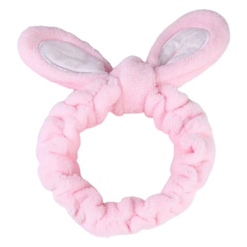 Breite Hohe Elastizität Rutschfest Flauschig Make-up Stirnband Frauen Korallen Fleece Hasenohren Haarband Haarschmuck Spa Stirnband von Katolang