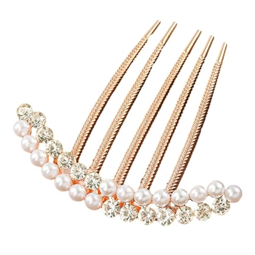 Elegante Faux Perlen Strass Haar Kamm Einfache Frauen Braut Golden Einfache Dekor Haar Stick Hochzeit Geburtstag Haar Zubehör von Katolang